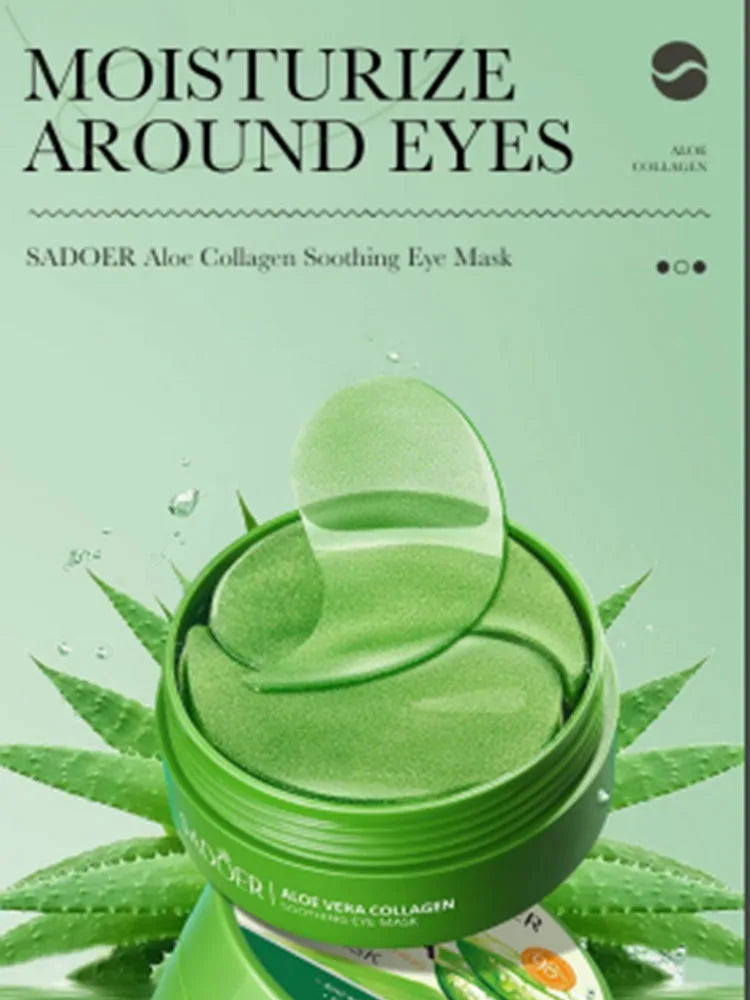 Lot de 60 Patchs Yeux Aloe Vera & Collagène – Anti-cernes, Anti-poches et Anti-rides