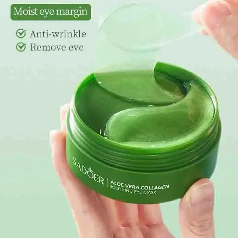 Lot de 60 Patchs Yeux Aloe Vera & Collagène – Anti-cernes, Anti-poches et Anti-rides