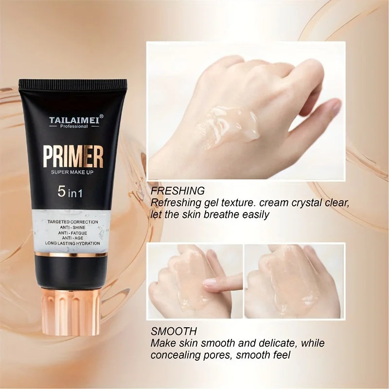 Base Gel Transparent Waterproof – Fond de Teint Mat & Tenue Longue, Avocat & Rose