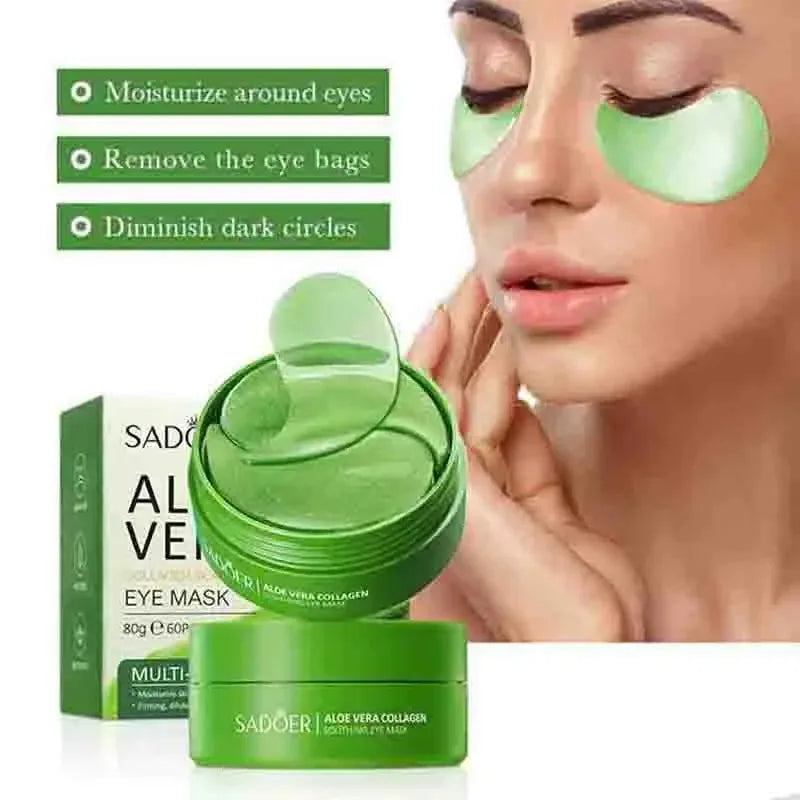 Lot de 60 Patchs Yeux Aloe Vera & Collagène – Anti-cernes, Anti-poches et Anti-rides