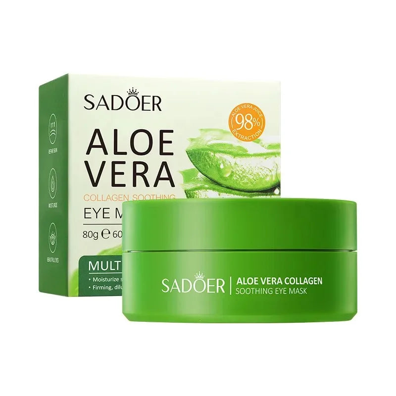 Lot de 60 Patchs Yeux Aloe Vera & Collagène – Anti-cernes, Anti-poches et Anti-rides